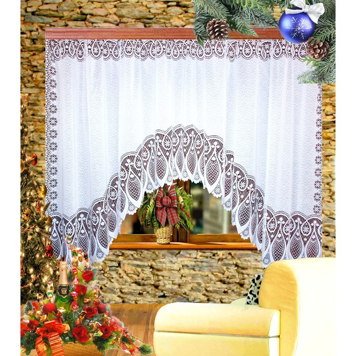 Гардина, размер 160х350 см-1 шт., цвет белый 2075