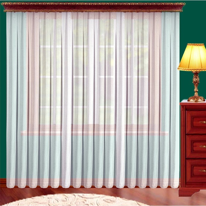 Тюль, размер 250х250 см-1 шт., цвет белый 7069