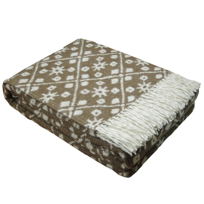 Плед хлопковый "Космос", размер 170х210 см, цвет коричневый ЗП-17