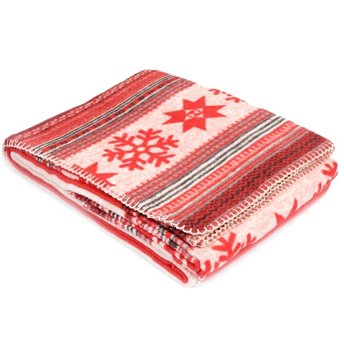 Плед хлопковый "Ласка", размер 170х210 см, цвет красный ЗП-17