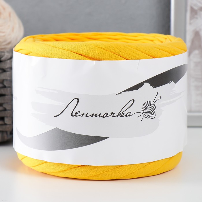 Пряжа трикотажная широкая KNITKA 100м/300гр , ширина 7-9 мм (кукуруза)