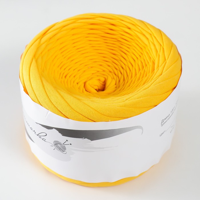 Пряжа трикотажная широкая KNITKA 100м/300гр , ширина 7-9 мм (кукуруза)