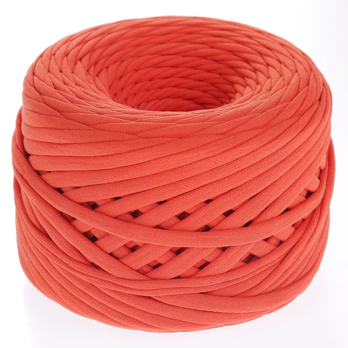 Пряжа трикотажная широкая KNITKA 100м/300гр , ширина 7-9 мм (терракот)