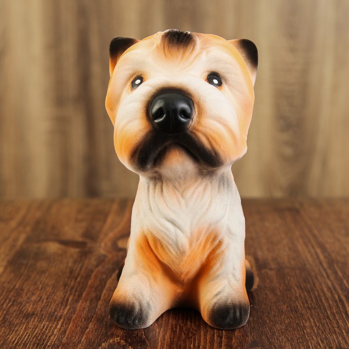 Копилка "Собачка Йорк" белый, флок