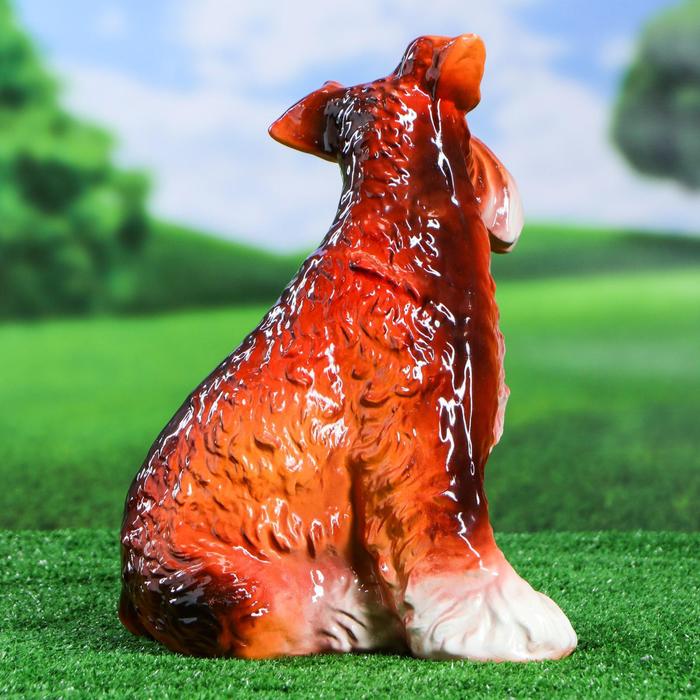 Садовая фигура "Собака Шнауцер" садовая глянец коричневая