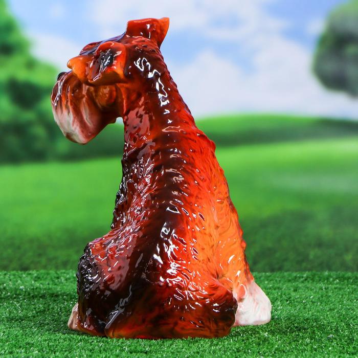 Садовая фигура "Собака Шнауцер" садовая глянец коричневая