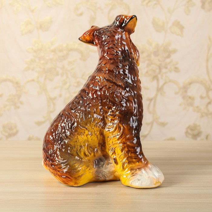 Садовая фигура "Собака Шнауцер" садовая глянец коричневая