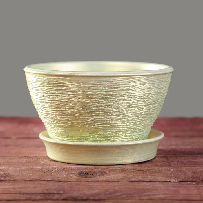 Кашпо "Ксения" фиалочница 13 0,5л люкс салатовый