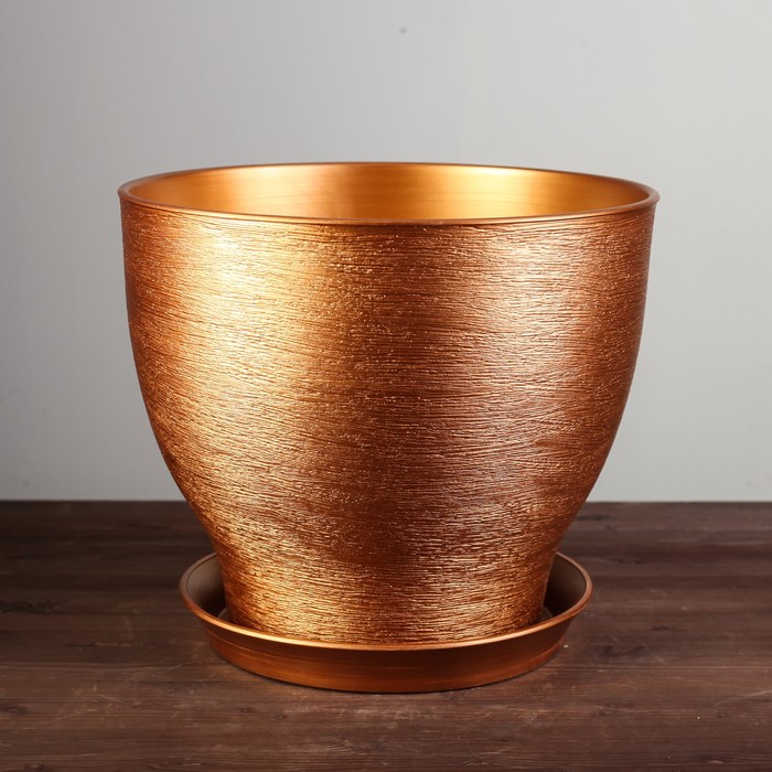 Горшок "Ксения 8", цвет бронзовый, 30 л, люкс