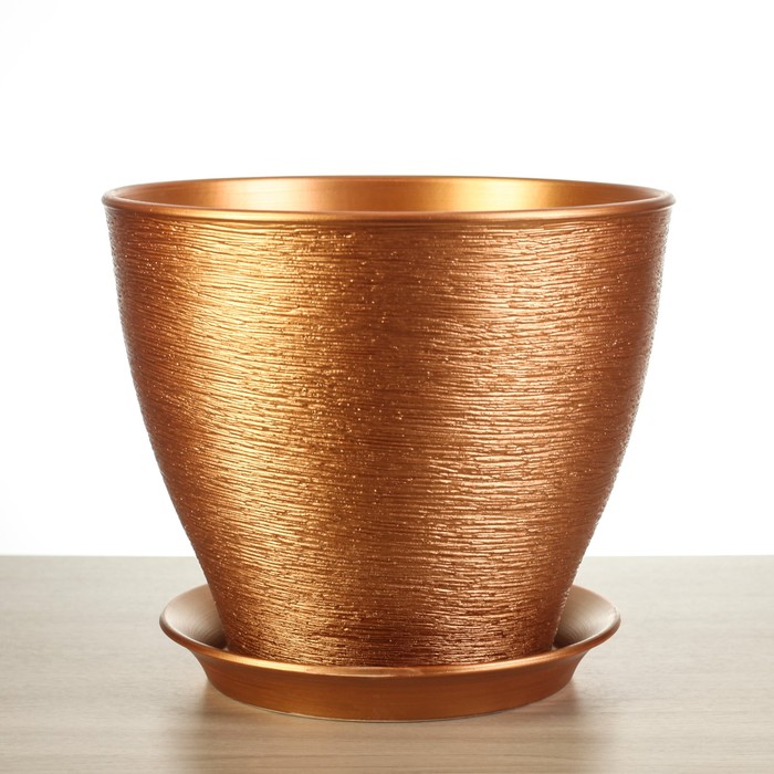 Горшок "Ксения 6" 11 л люкс Бронза