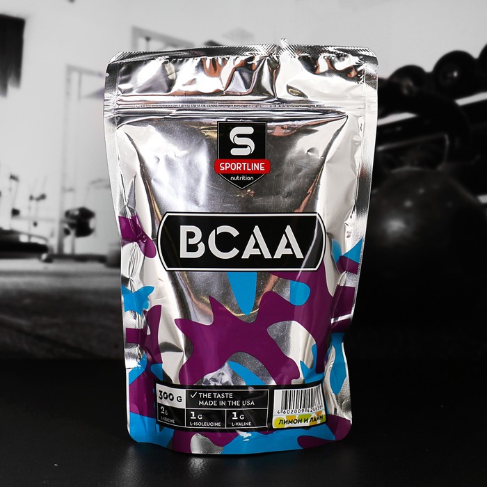 Аминокислоты SportLine BCAA 2:1:1 Bag, Лимон-лайм, спортивное питание, 300 г