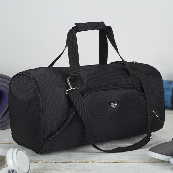 Сумка спортивная, цвет чёрный/серый