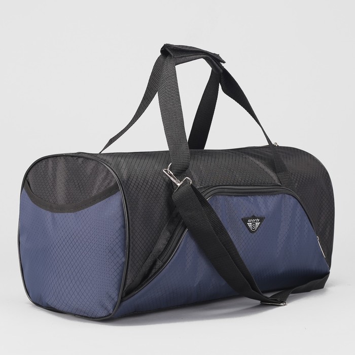 Сумка спортивная СС-02, 46*22*23, рябица чёрно-синий