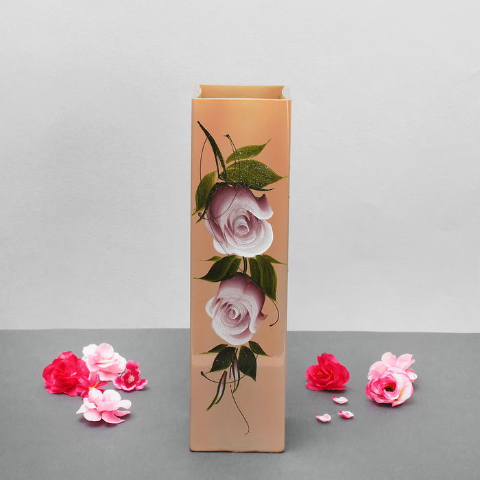 Ваза "Роза" квадратная, кофейная