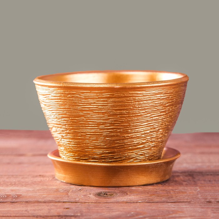 Кашпо "Ксения" фиалочница 16 0,5л бронза