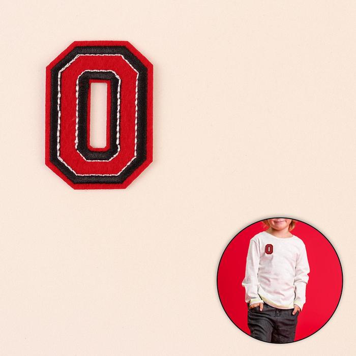 Термоаппликация "0", 5*3,5см, цвет красно-чёрный