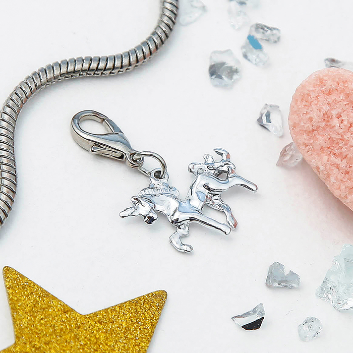 Шармик "Единорог", цвет серебро