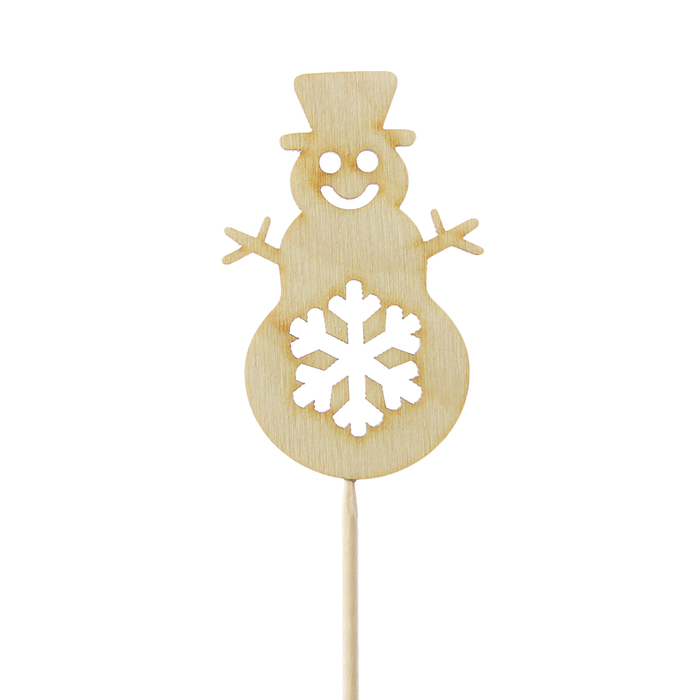 Топпер "Снеговик и снежинка"