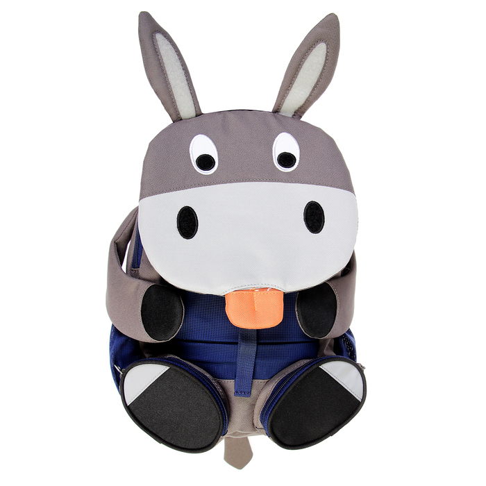 Рюкзачок детский эргономичная спинка Affenzahn Big Friends 31*20*12 "Don Donkey", серый/чёрный