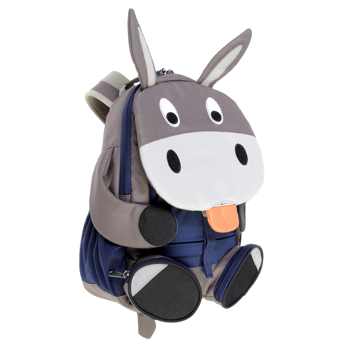 Рюкзачок детский эргономичная спинка Affenzahn Big Friends 31*20*12 "Don Donkey", серый/чёрный