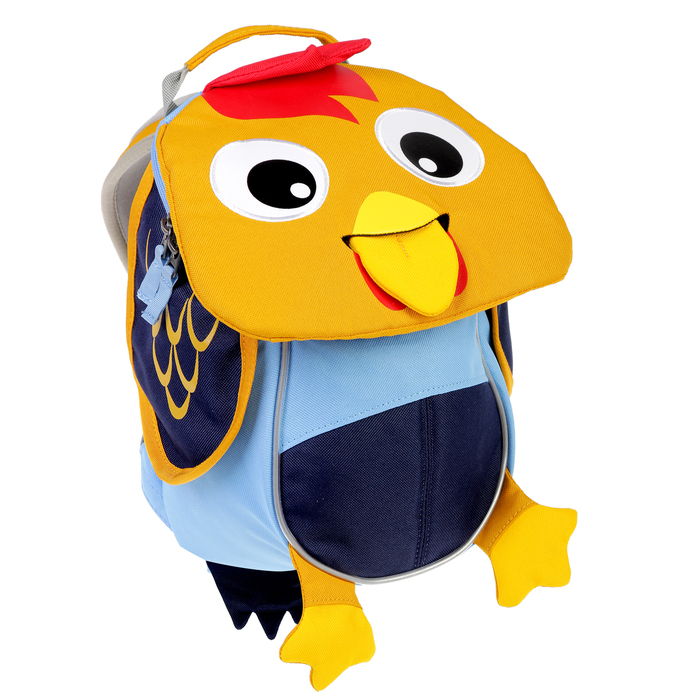 Рюкзачок детский эргономичная спинка Affenzahn Small Friends 25*17*11 "Richi Rooster", голубой/оранжевый