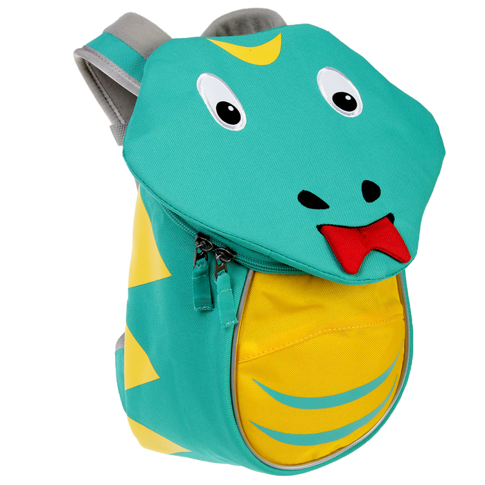 Рюкзачок детский эргономичная спинка Affenzahn Small Friends 25*17*11 "Samuel Snake", бирюзовый/желтый