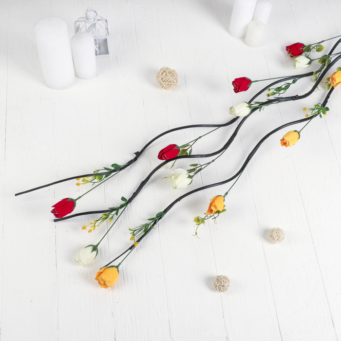 Декор тинги "Роза" с блёстками 150 см (цена за штуку), микс