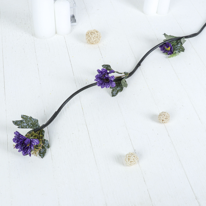 Декор тинги "Цветы в крапинку" 138 см (цена за штуку), микс