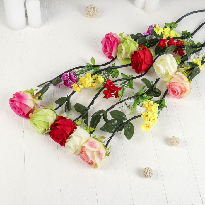 Декор тинги "Роза" пышный бутон 120 см (цена за штуку), микс