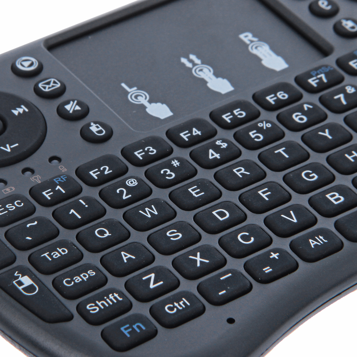 Беспроводная мини-клавиатура для ТВ и ПК, только англ раскладка, аккумулятор, USB, черная