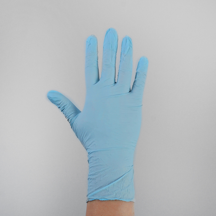 Перчатки нитриловые, одноразовые, размер S, пара, цвет голубой