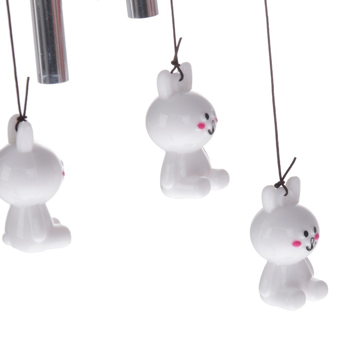 Музыка ветра "Зайчики" 4 трубки 5 фигурок 62 см