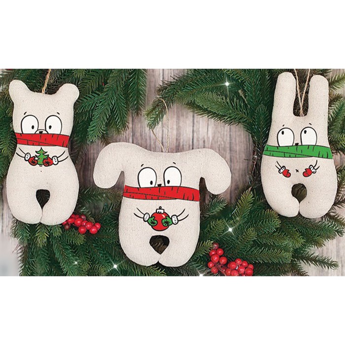 Игрушки на ёлку «Зверюшки», 10,7 × 16,3 × 2,5 см