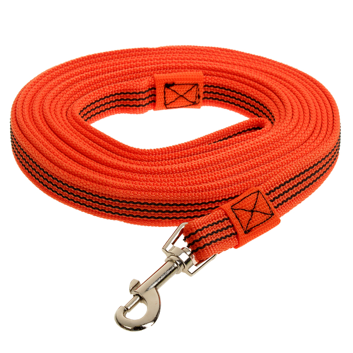 Поводок "Зооник" капроновый с латексной нитью, 5 м х 2 см, оранжевый