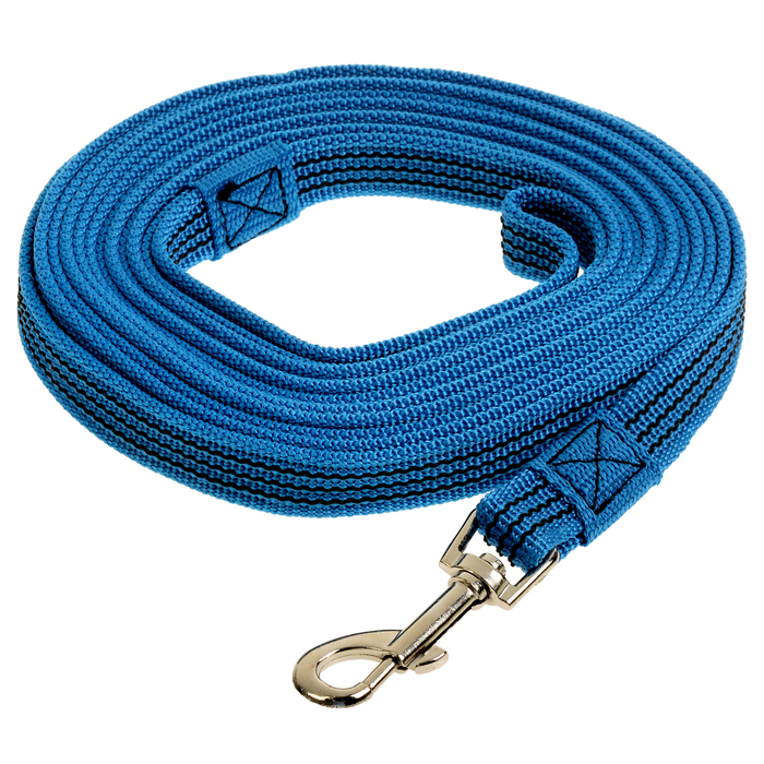 Поводок "Зооник" капроновый с латексной нитью, синий,  5 м х 2 см, синий