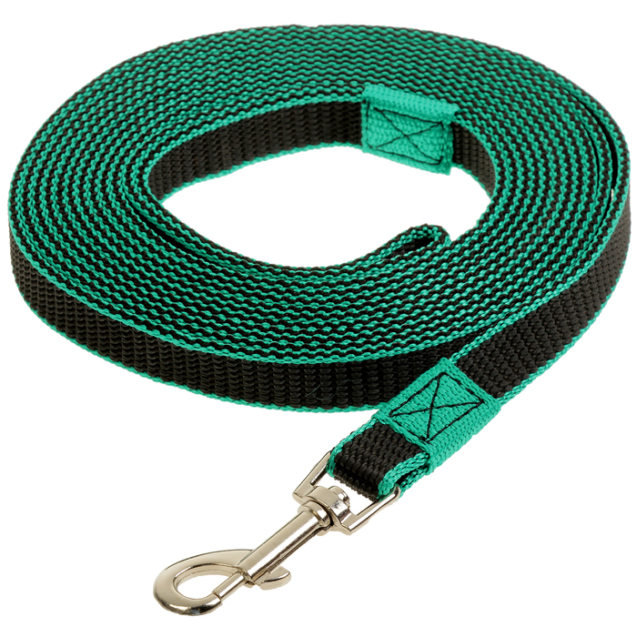 Поводок "Зооник" капроновый с двойной латексной нитью, 5 м х 2 см, зеленый