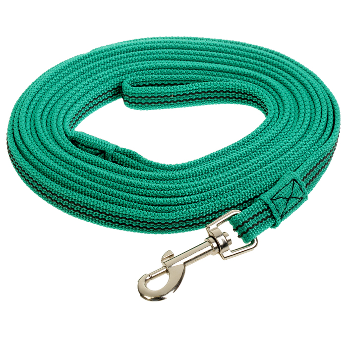 Поводок Зооник  капроновый с латексной нитью, зеленый,  5м х 1,5 см