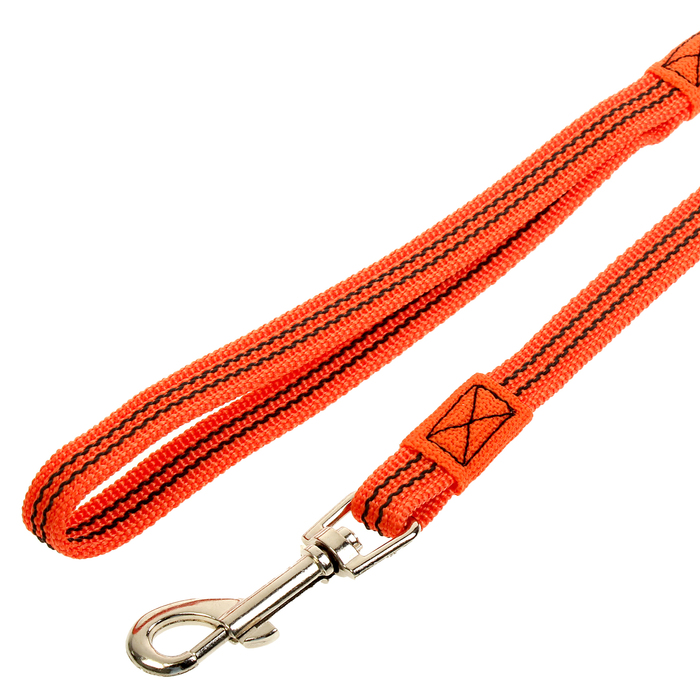 Поводок Зооник капроновый с латексной нитью, 5 м х 1,5 см, оранжевый