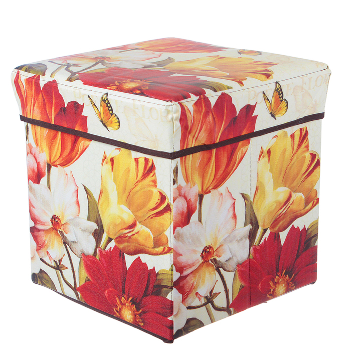 Пуф складной 30х30х30 см "Букет"