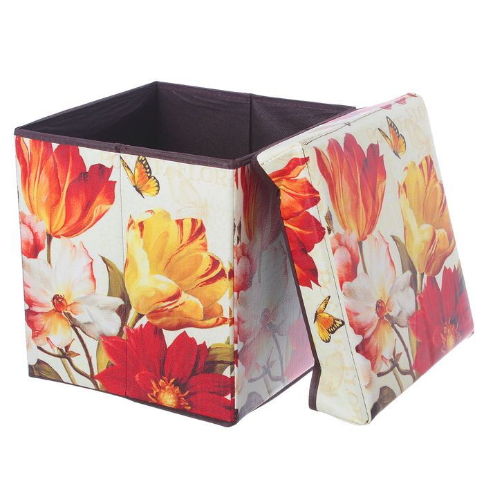 Пуф складной 30х30х30 см "Букет"