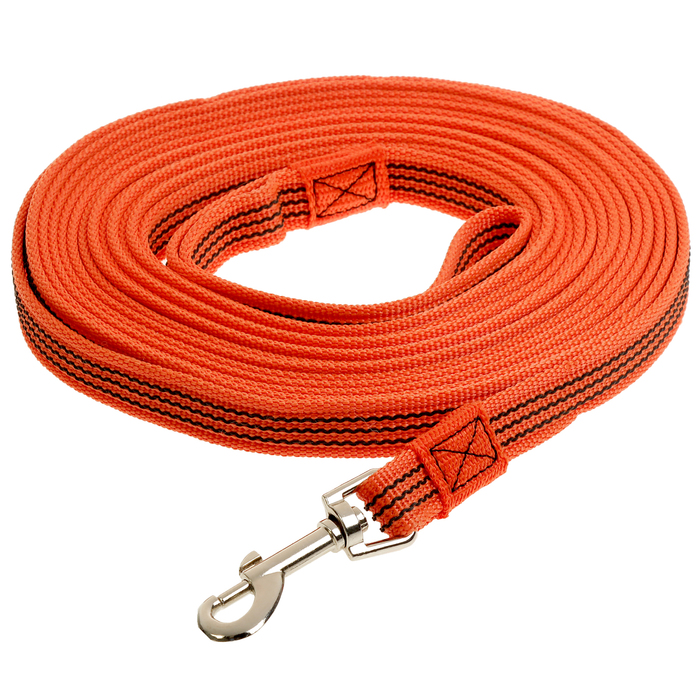 Поводок Зооник капроновый с латексной нитью, 7м х 2 см, оранжевый