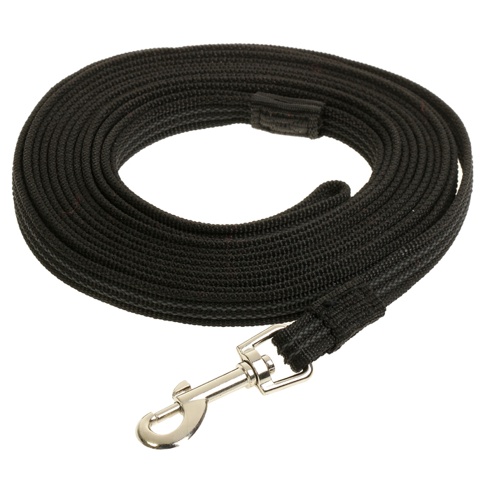 Поводок Зооник  капроновый с латексной нитью, черный, 5 м х 1,5 см