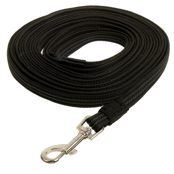 Поводок Зооник  капроновый с латексной нитью, черный, 7 м х 1,5 см