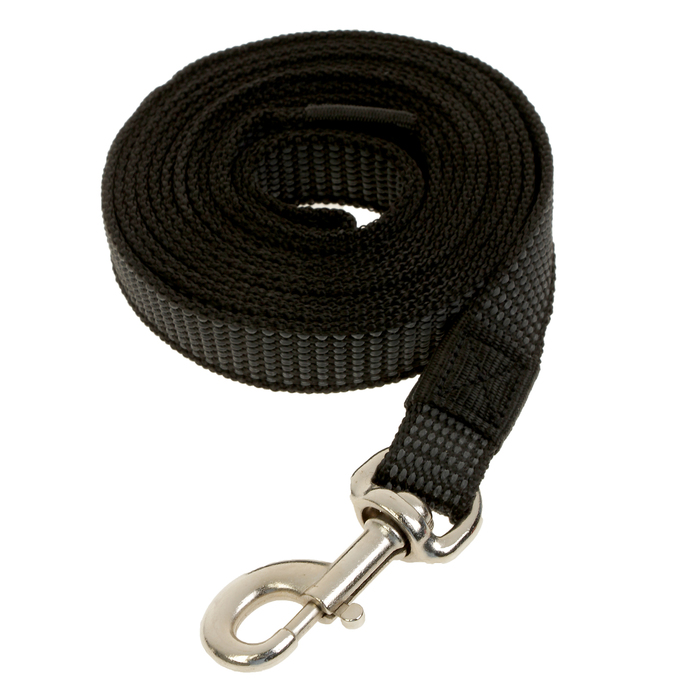 Поводок Зооник  капроновый с двойной латексной нитью и усиленным карабином, черный, 3м х 25м   28505