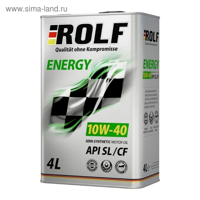 Моторное масло Rolf Energy 10W-40 SL/CF полусинтетика, 4 л масло моторное 4т sterwins 10w 40 полусинтетика 0 6 л