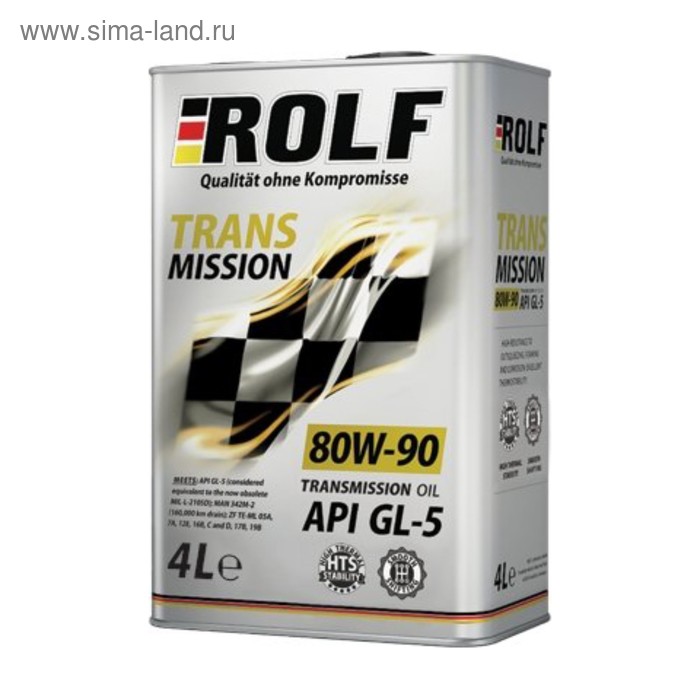 Трансмиссионное масло Rolf 80W-90 API GL-5 минеральное, 4 л трансмиссионное масло минеральное 80w 85 luxe gl 4 1 л
