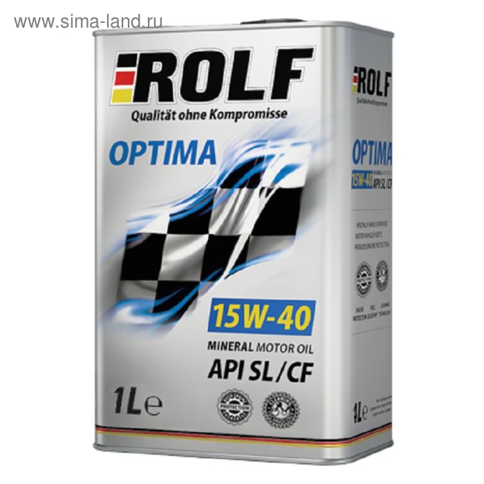 фото Моторное масло rolf optima 15w-40api sl/cf, 1 л