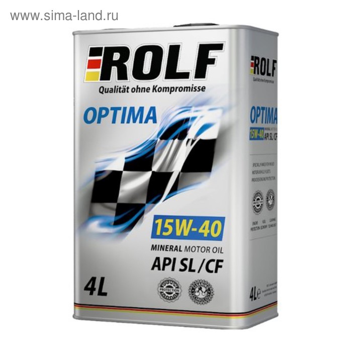 фото Моторное масло rolf optima 15w-40api sl/cf, 4 л