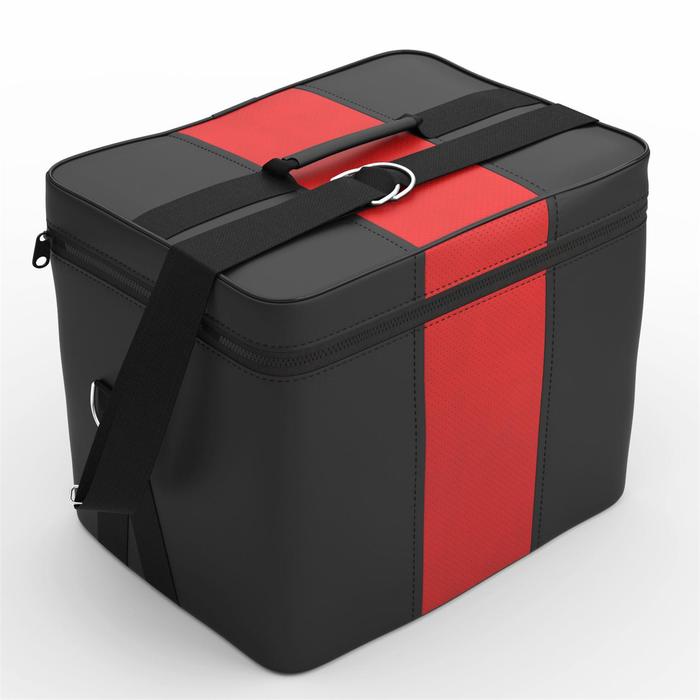 Автомобильная сумка, экокожа, чёрно-красная
