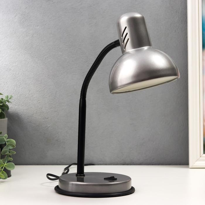 Светильник настольный НТ 2077А (220 В ЛН Е27) серебро